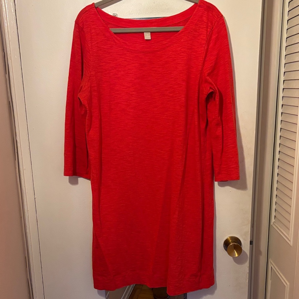 Banana Republic Vibrant Red Long Sleeve Dress
